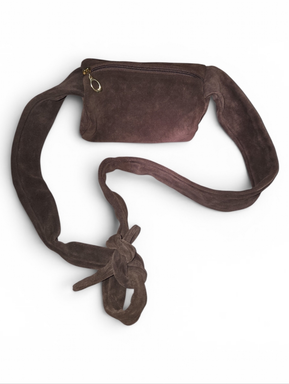 Henri Bendel Brown Suede Mini Knot-Handle Shoulder Bag - Picture 8 of 11